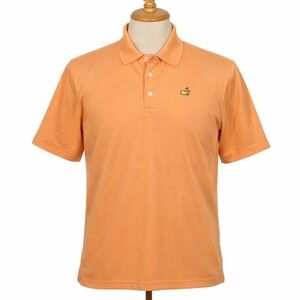 Masters Tech Mens Large Orange Polo Shirt Augusta National Golf Logo Polyester